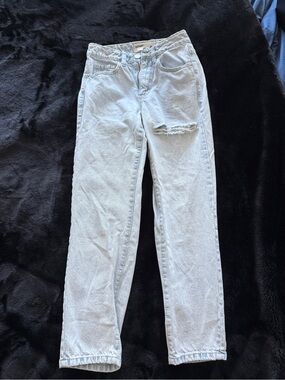 Garage Light Blue Mom Jeans with Rip
